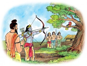 Drona tests his students